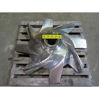 USED PULPER ROTOR - ONE PIECE POWR-SAVR ROTOR - BLACK CLAWSON - 42" - IMPELLER - 8-VANE - FOR SALE - CCW