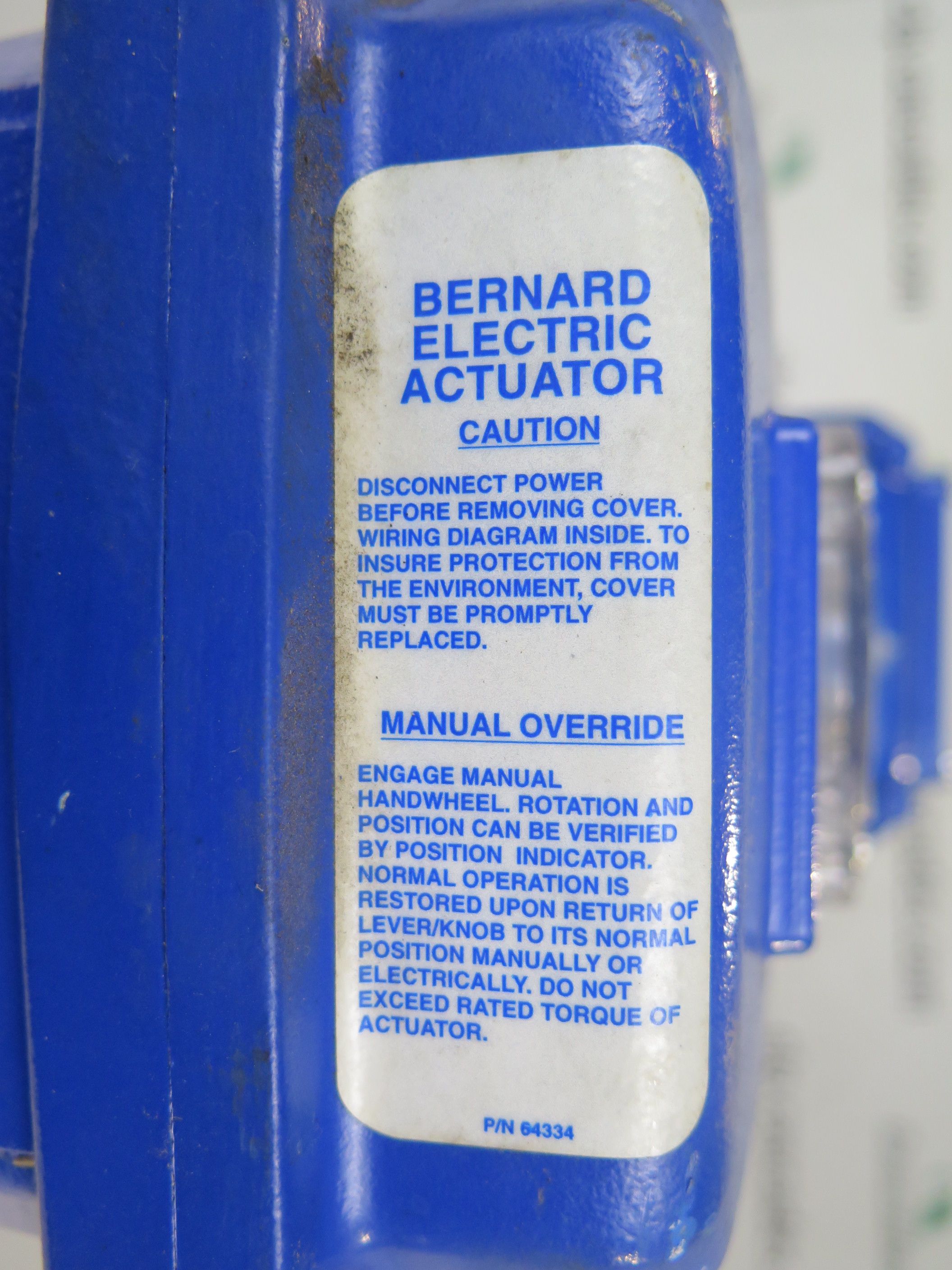 Electric Actuator Bernard Control Bt100 050 92002